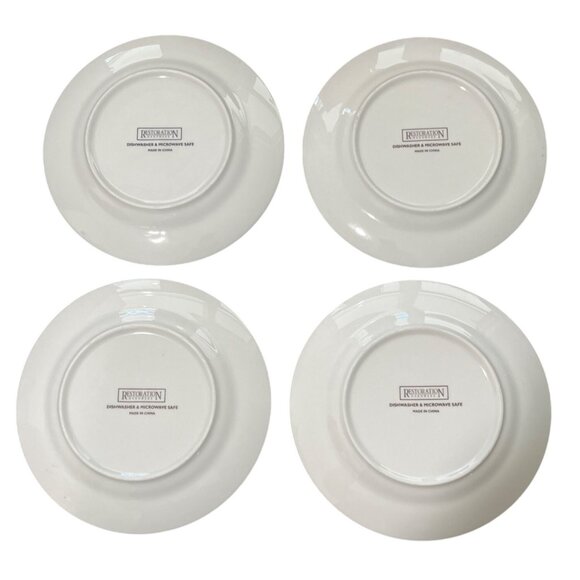 Restoration Hardware Set Of 4 Cheese Plates - Brie Stilton Emmental Parmigiano - Picture 8 of 8